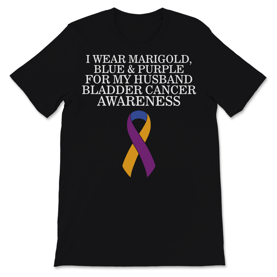 Bladder Cancer Awareness I Wear Marigold Blue And Unisex T-Shirt