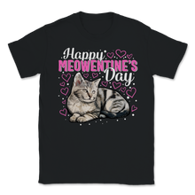 Load image into Gallery viewer, Happy Meowentine's Day Valentines Cute Cat Heart Unisex T-Shirt
