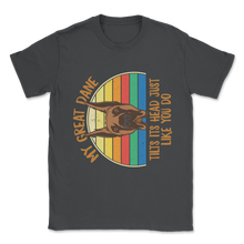 Load image into Gallery viewer, My Great Dane Tilts Its Head Rotated Funny Meme Cute Unisex T-Shirt
