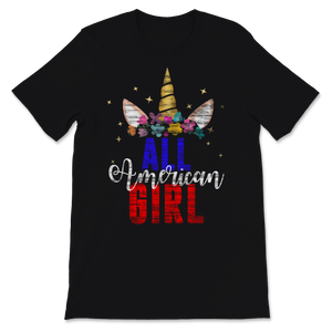 All American Girl Cute Unicorn 4th of July USA Unisex T-Shirt