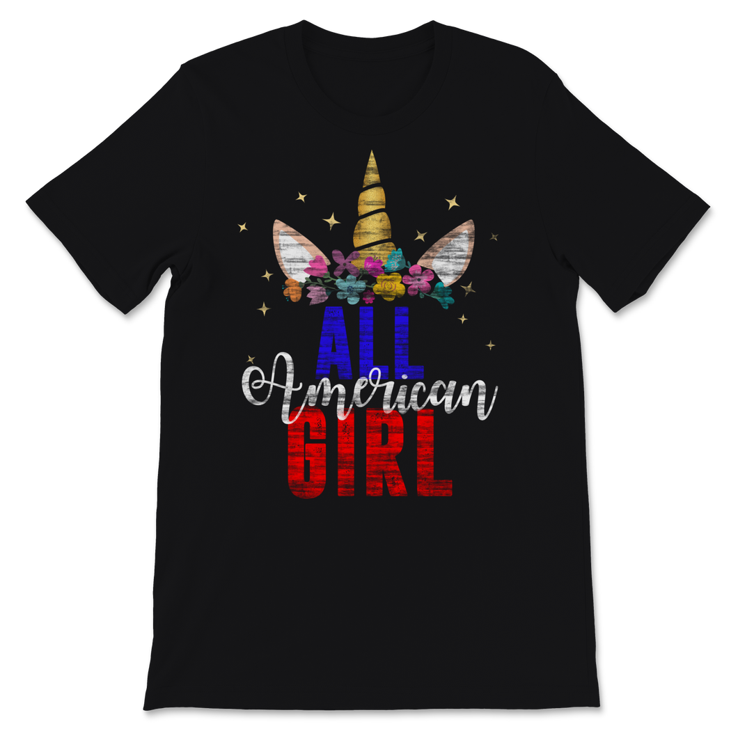 All American Girl Cute Unicorn 4th of July USA Unisex T-Shirt