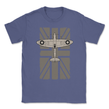 Load image into Gallery viewer, Spitfire UK Flag Mk.1 Lancaster Bomber Spitfire RAF Unisex T-Shirt
