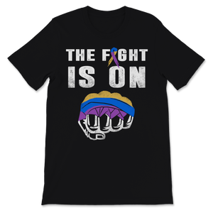 Bladder Cancer Awareness The Fight Is On Marigold Blue Unisex T-Shirt