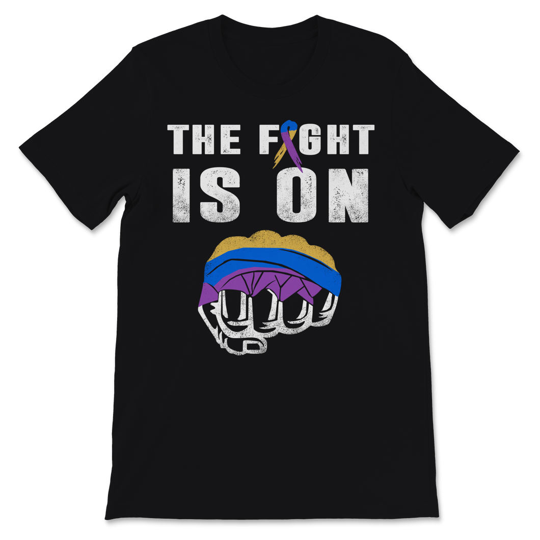 Bladder Cancer Awareness The Fight Is On Marigold Blue Unisex T-Shirt