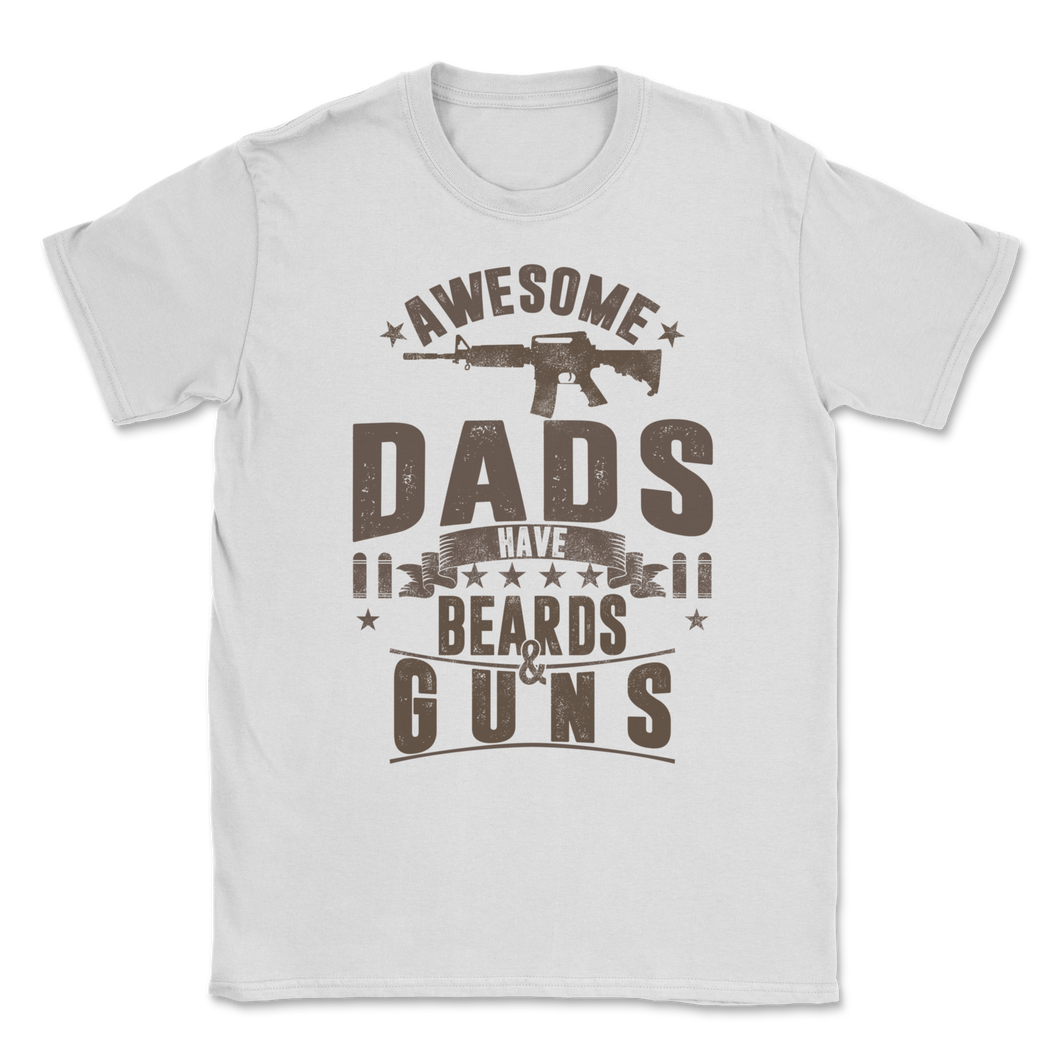 Awesome Dads Have Beards & Guns Retro Father's Day Unisex T-Shirt