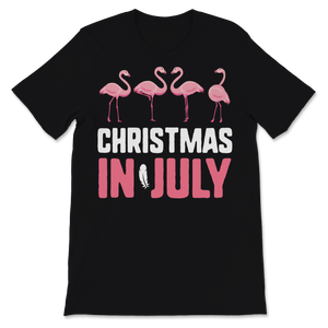 Christmas In July  Pink Flamingo Love Heart Flamingos Unisex T-Shirt