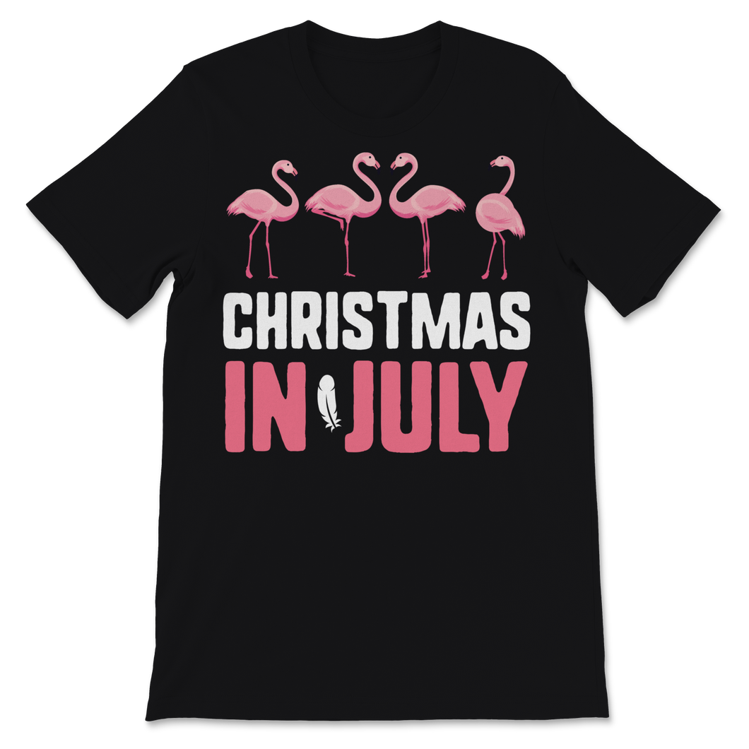 Christmas In July  Pink Flamingo Love Heart Flamingos Unisex T-Shirt
