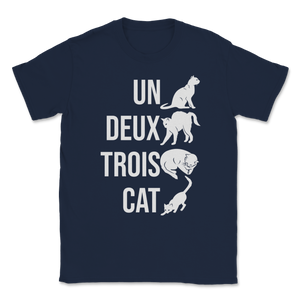 Cat French Pun Un Deux Trois Learn French Numbers Unisex T-Shirt