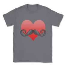 Load image into Gallery viewer, Mustache Love Heart Valentines Day Beard Men Funny Unisex T-Shirt
