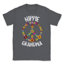 Load image into Gallery viewer, Hippe Grandma Peace Sign With Flowers Retro Groovy Unisex T-Shirt
