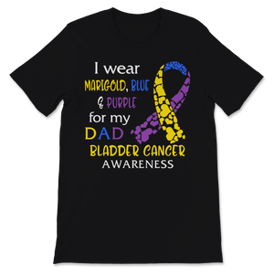 Bladder Cancer Awareness I Wear Marigold Blue And Unisex T-Shirt