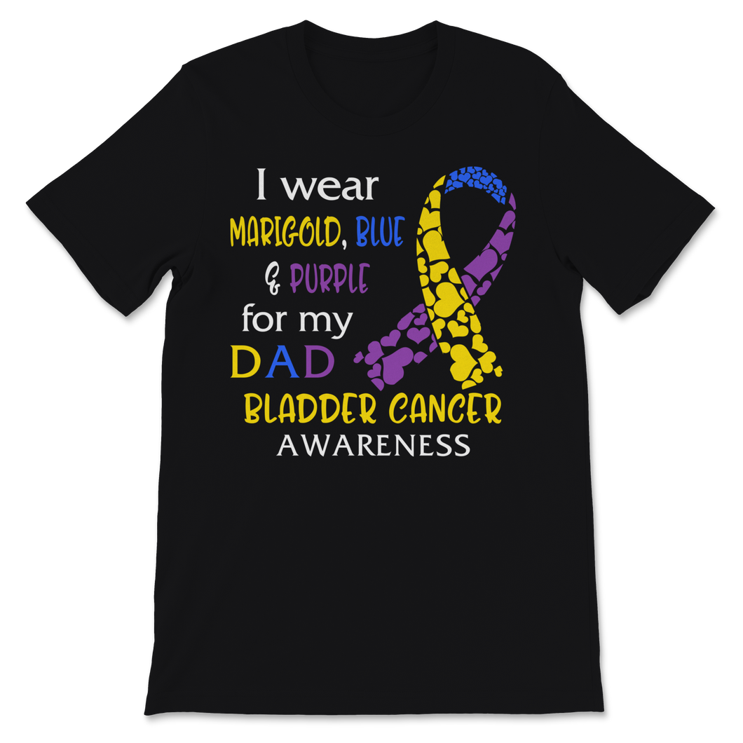 Bladder Cancer Awareness I Wear Marigold Blue And Unisex T-Shirt