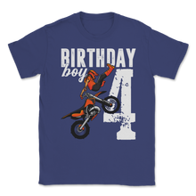 Load image into Gallery viewer, 4th Birthday Party Boy 4 Years Old Dirt Bike Party Unisex T-Shirt
