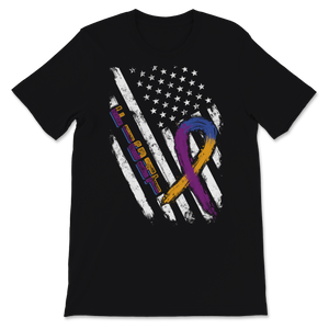 Bladder Cancer Awareness Fight American USA Flag Unisex T-Shirt