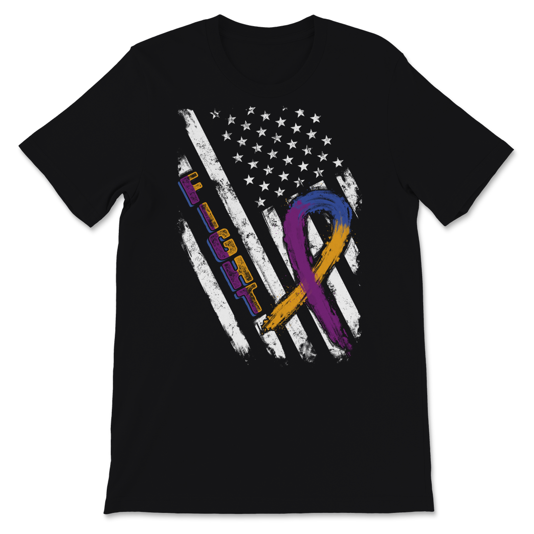 Bladder Cancer Awareness Fight American USA Flag Unisex T-Shirt
