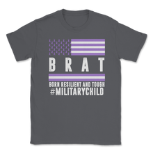 Load image into Gallery viewer, Military Child Month Awareness Ribbon Purple Up Brat Unisex T-Shirt
