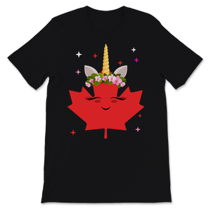 Canada Day Cute Unicorn Maple Leaf Magic Trendy Unisex T-Shirt