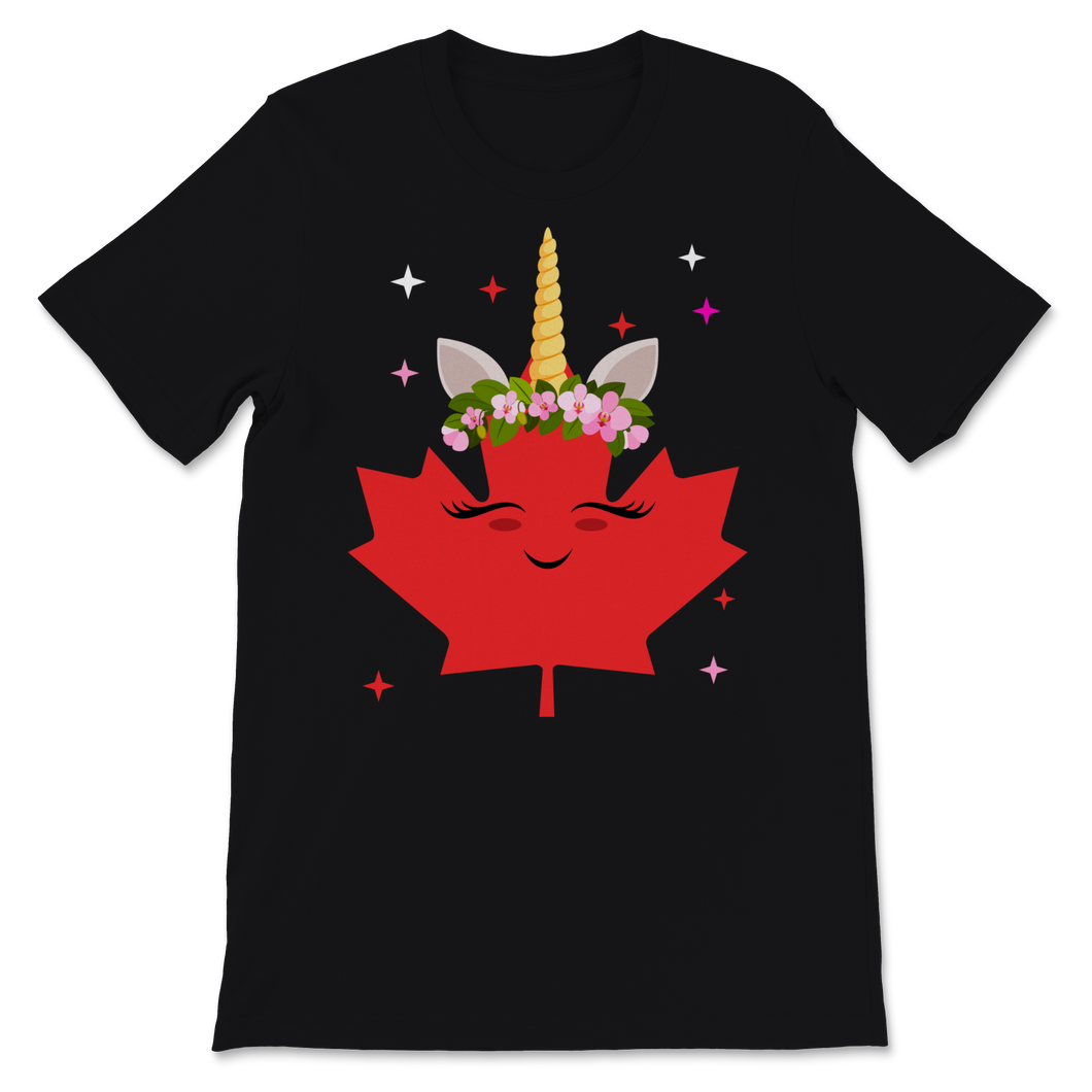 Canada Day Cute Unicorn Maple Leaf Magic Trendy Unisex T-Shirt