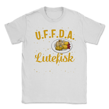 Load image into Gallery viewer, Lutefisk Norwegian Fish UFFDA Choice Inspector Unisex T-Shirt
