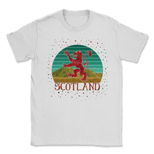 Load image into Gallery viewer, Scottish Rampant Lion Vintage Retro Sunset Scotland Unisex T-Shirt

