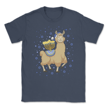 Load image into Gallery viewer, Menorah Hanukkah Llama Happy Llamakkah Llama Christmas Unisex T-Shirt
