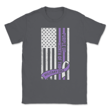 Load image into Gallery viewer, Military Child Month April Purple Up Awareness Ribbon Unisex T-Shirt
