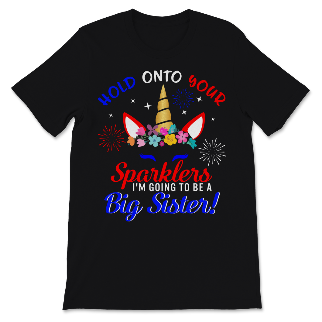 Big Sister Sparkler 4th of July Cute Unicorn Pregnancy Unisex T-Shirt