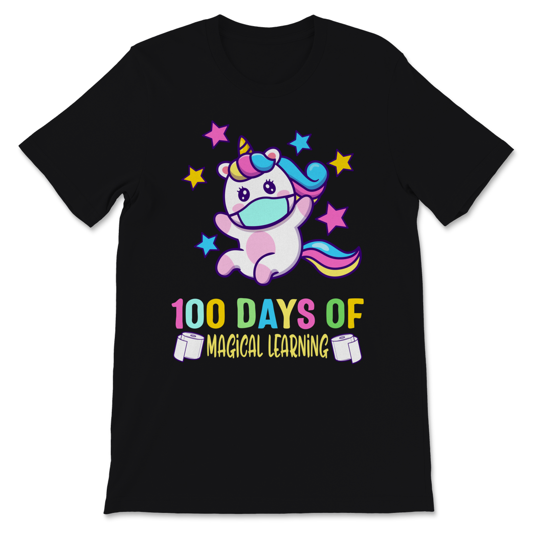 100th Day Of School Shirt For Girls Cute Unicorn 100 Unisex T-Shirt