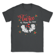 Load image into Gallery viewer, Twice As Merry This Year Twins Christmas Pregnancy Unisex T-Shirt
