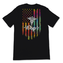 Load image into Gallery viewer, DSP Caduceus American Flag USA Nurse Week Nursing Unisex T-Shirt
