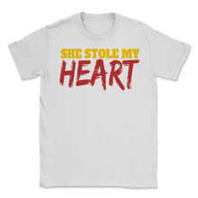 Load image into Gallery viewer, She Stole My Heart Couples Valentines Day Gift for Him Unisex T-Shirt
