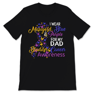 Bladder Cancer Awareness I Wear Marigold Blue And Unisex T-Shirt