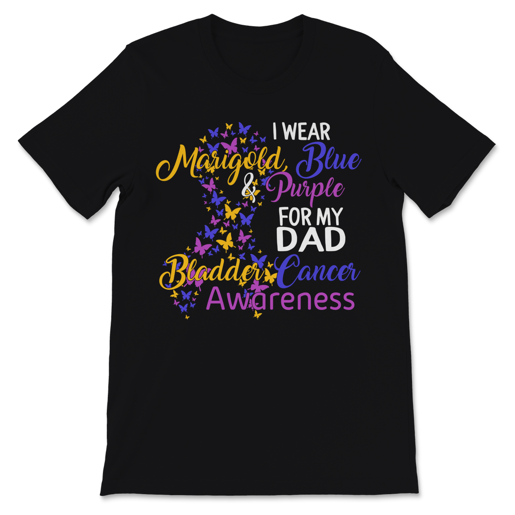 Bladder Cancer Awareness I Wear Marigold Blue And Unisex T-Shirt