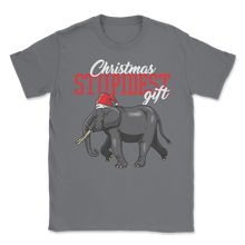 Load image into Gallery viewer, Elephant Stupidest Gift Wearing Santa Hat for Women Unisex T-Shirt
