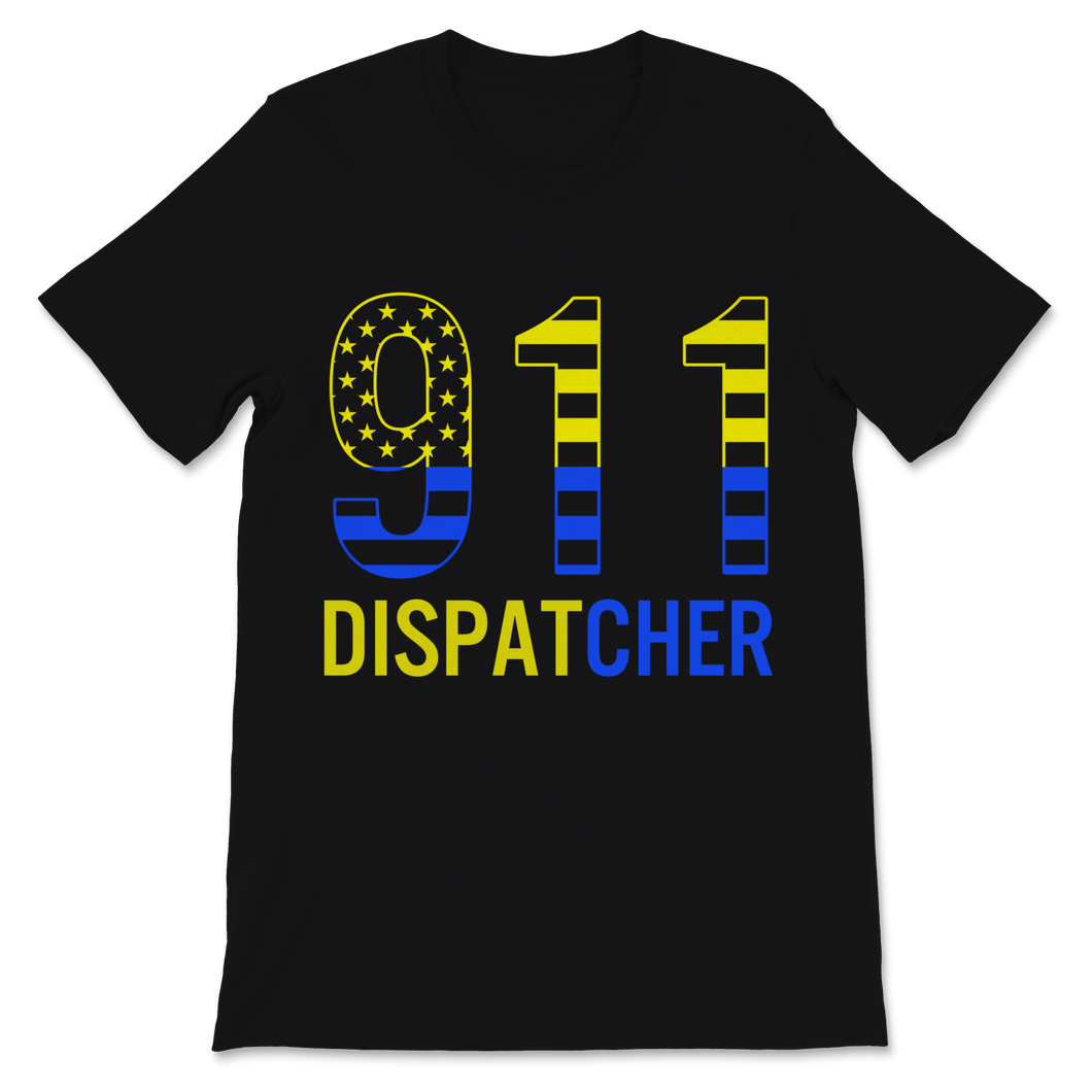 911 Dispatcher Shirt USA Yellow Thin Gold Line Flag Unisex T-Shirt