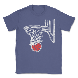 Basketball Valentines Day Love Cute Heart Basket Hoops Unisex T-Shirt