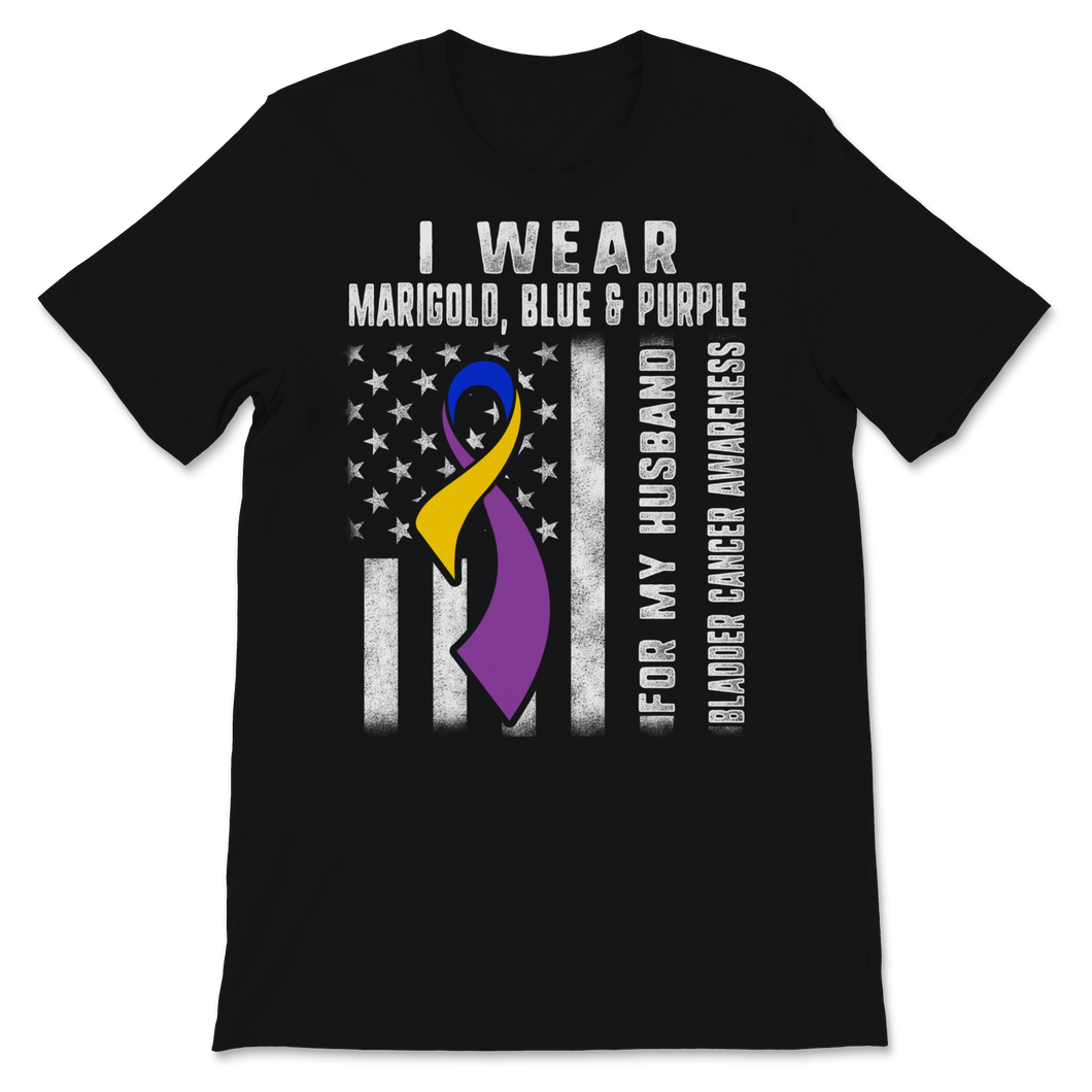 Bladder Cancer Awareness I Wear Marigold Blue And Unisex T-Shirt