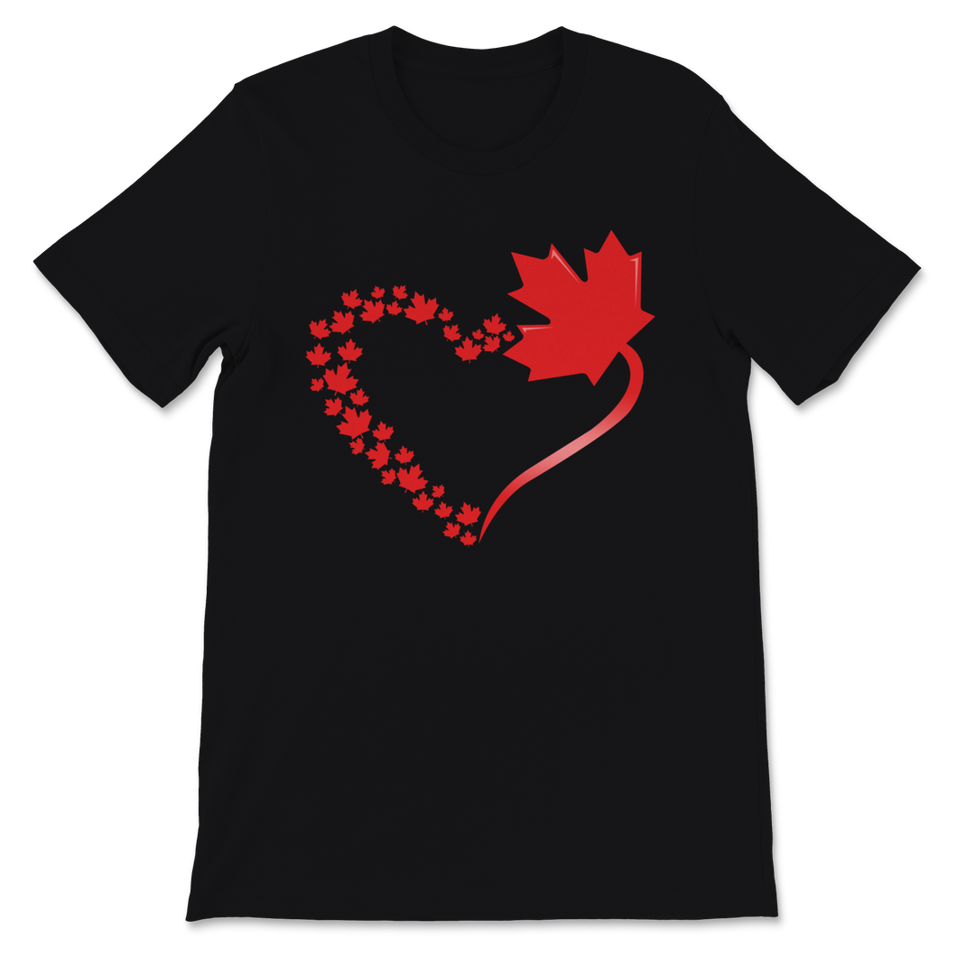 Canada Day Cute Maple Leaf Heart Love Trendy Pattern Unisex T-Shirt