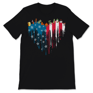 Camping USA American Flag Heart Watercolor Paint Gift Unisex T-Shirt