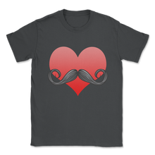 Load image into Gallery viewer, Mustache Love Heart Valentines Day Beard Men Funny Unisex T-Shirt
