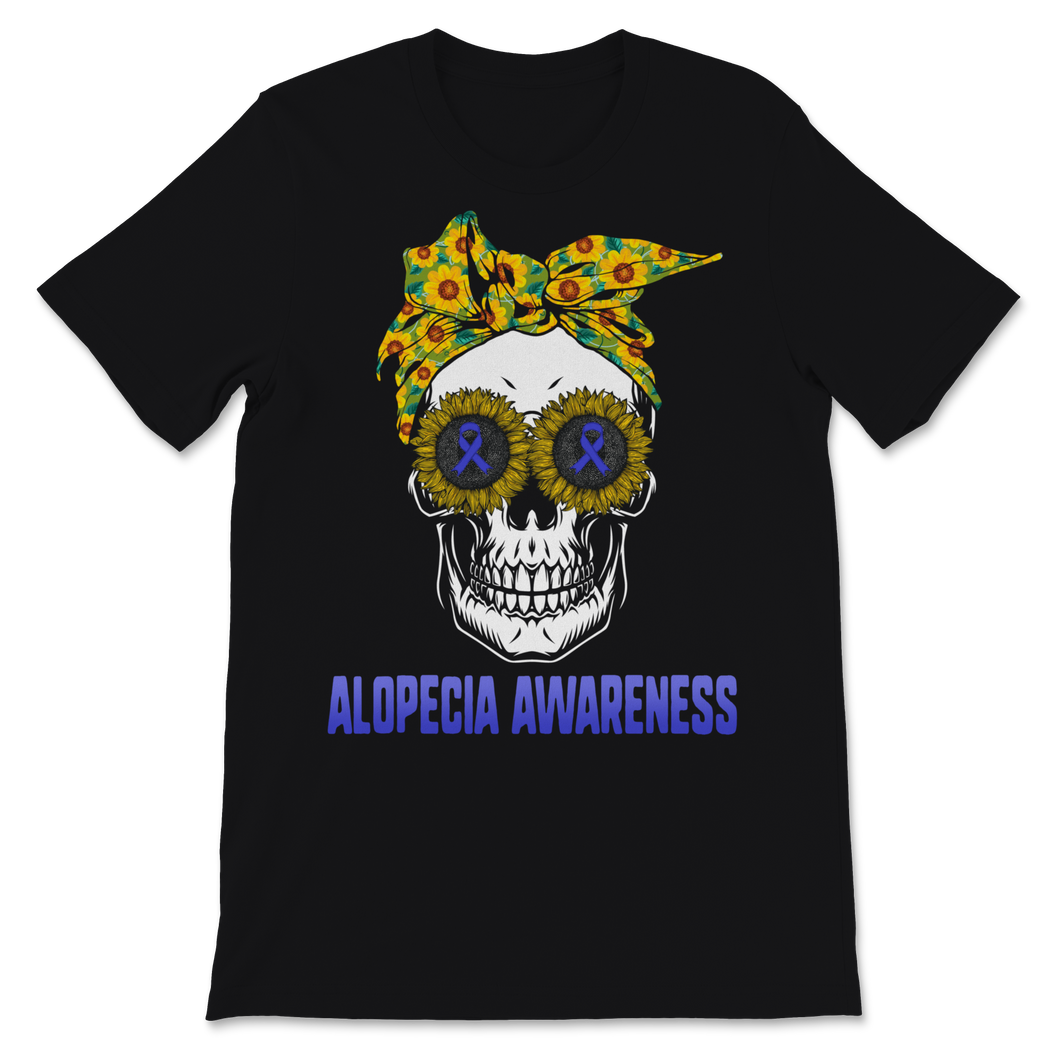 Alopecia Awareness Sunflower Sugar Skull Wearing Hair Unisex T-Shirt