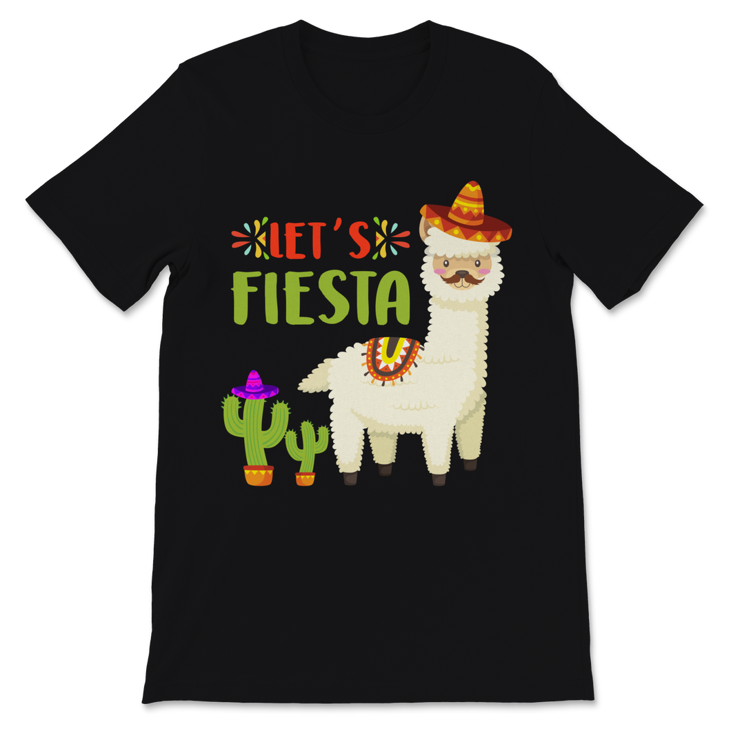 Cinco De Mayo Let's Fiesta Cute Llama Mexican Hat Unisex T-Shirt