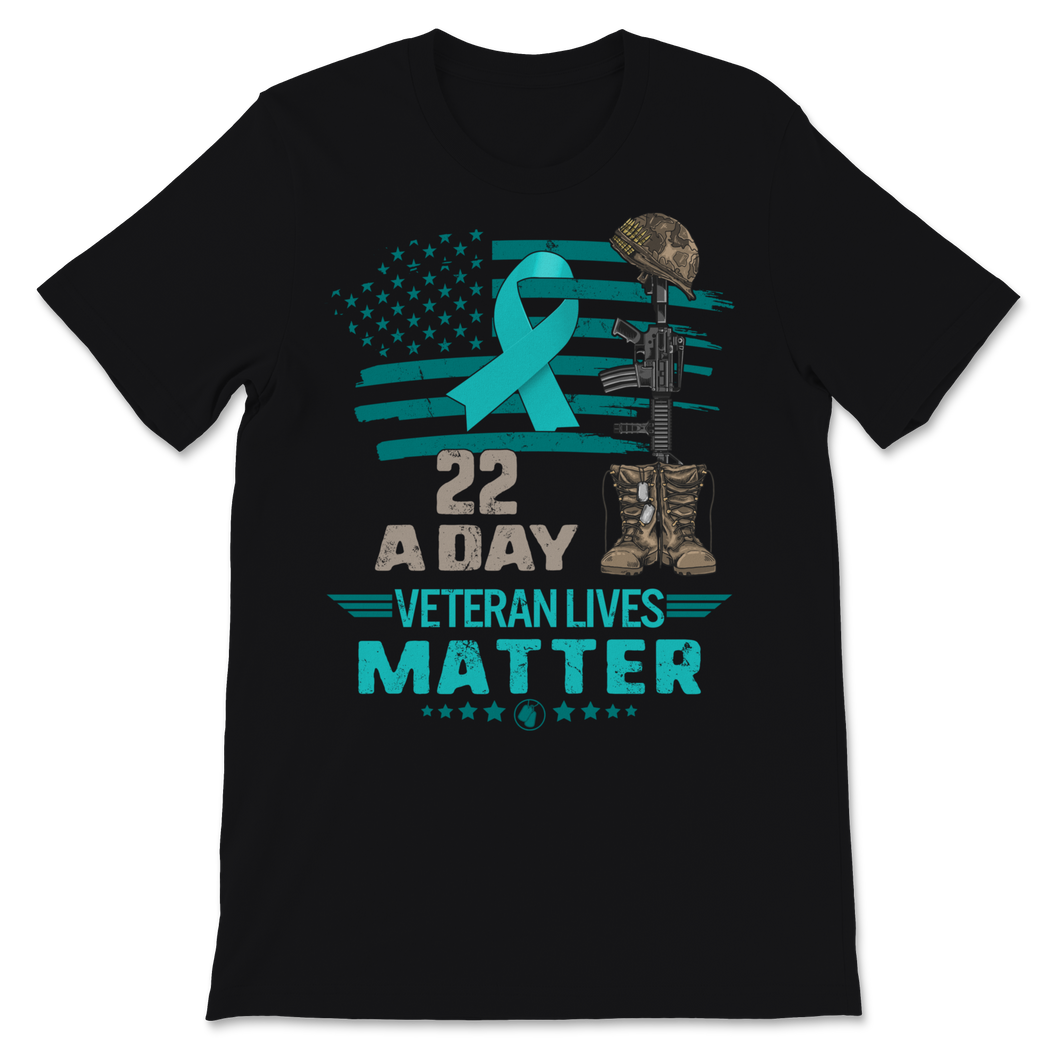 22 a Day Veteran Lives Matter Military Guns Retro USA Unisex T-Shirt