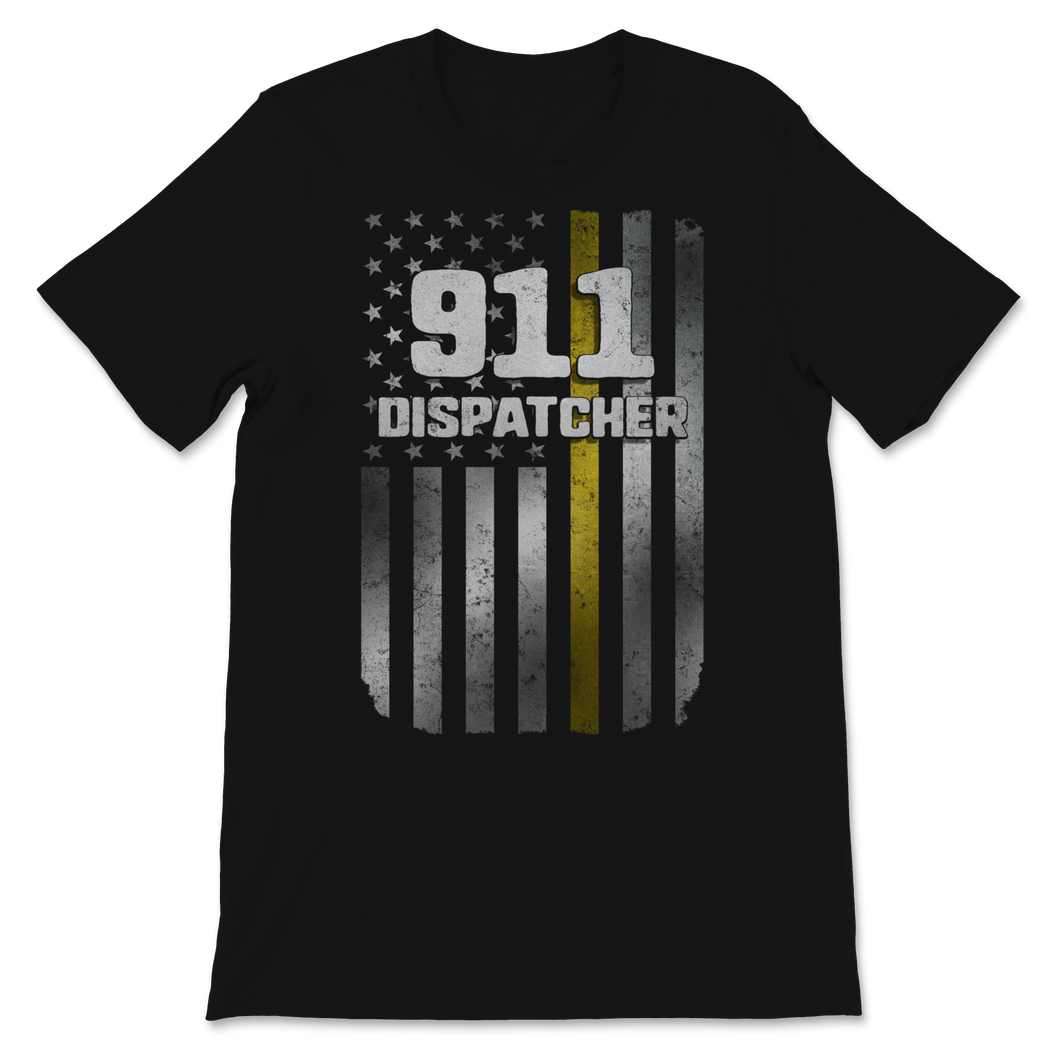 911 Dispatcher Shirt USA Yellow Thin Gold Line Flag Unisex T-Shirt