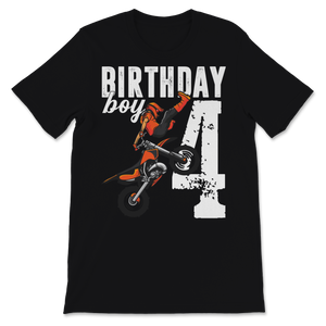 4th Birthday Party Boy 4 Years Old Dirt Bike Party Unisex T-Shirt