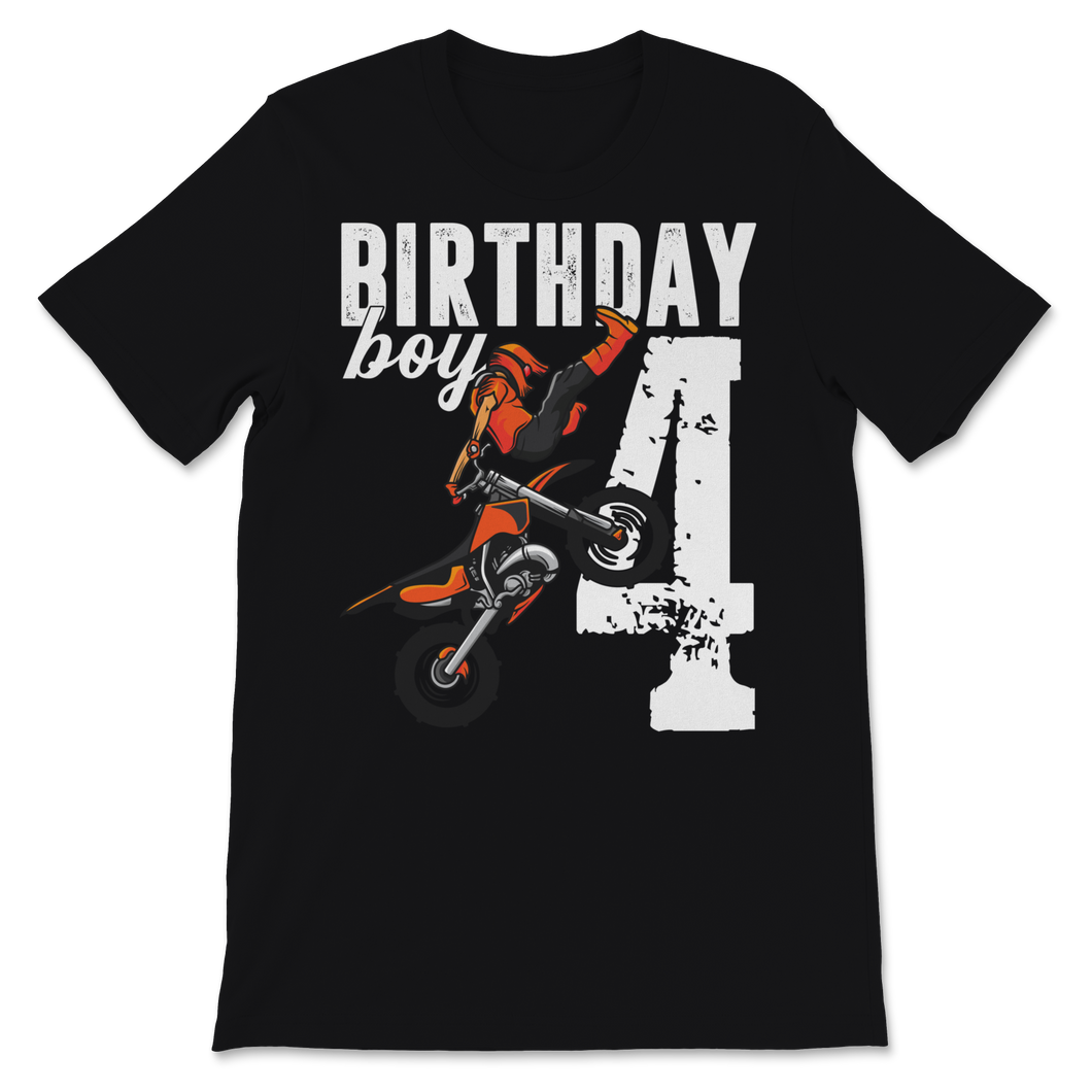 4th Birthday Party Boy 4 Years Old Dirt Bike Party Unisex T-Shirt