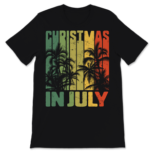 Christmas In July Vintage Beach Palms Hawaii Retro Unisex T-Shirt