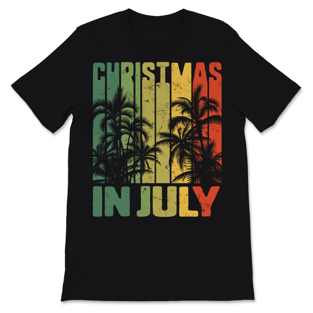 Christmas In July Vintage Beach Palms Hawaii Retro Unisex T-Shirt