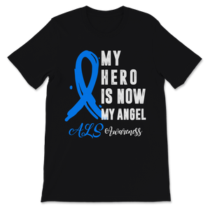 Als Awareness My Hero Is Now My Angel Blue Ribbon Unisex T-Shirt