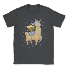 Load image into Gallery viewer, Menorah Hanukkah Llama Happy Llamakkah Llama Christmas Unisex T-Shirt
